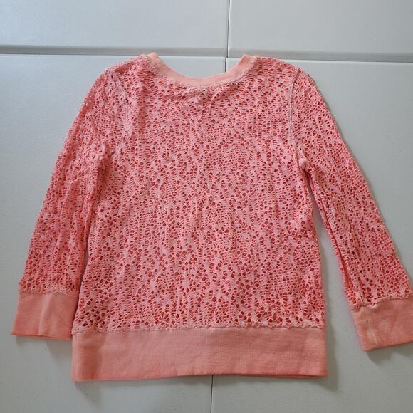 We The Free Sweater Womens Small Pink Lace Eyelet Pullover Y2K Fairy Grunge Punk - Picture 2 of 9